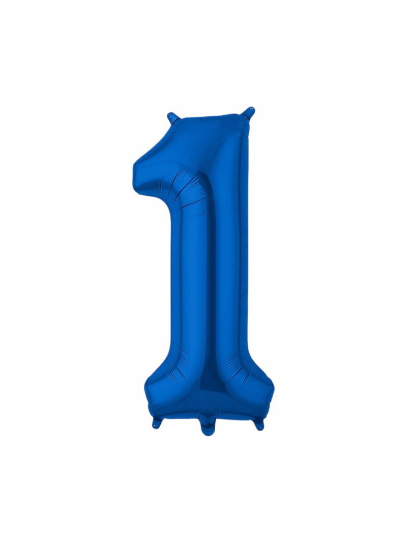 Globo Minishape Numero "1" Azul #14