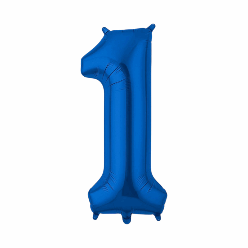 Globo Minishape Numero "1" Azul #14
