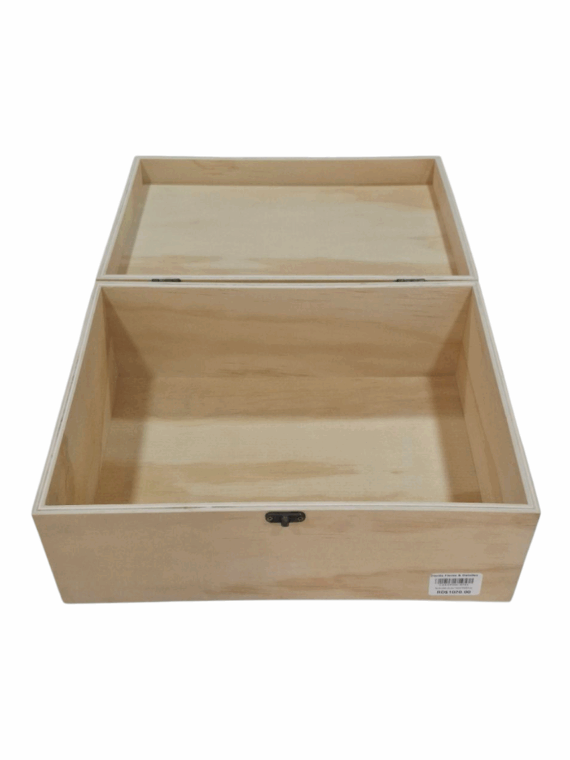 Baúl de Madera Pino para 2 Botellas