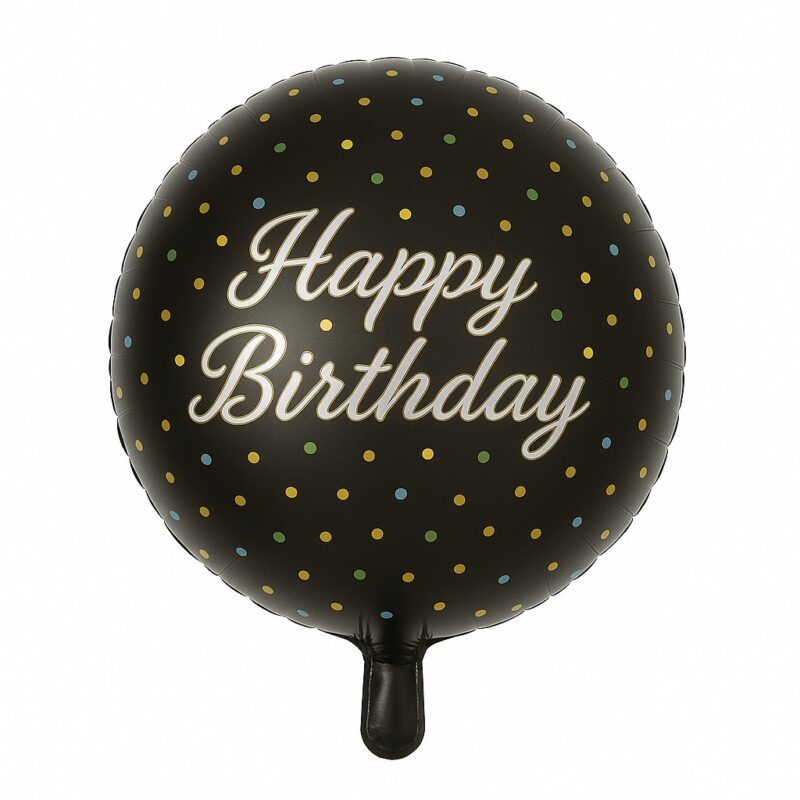 Globo 4D Foil Balloons Negro HBD #16