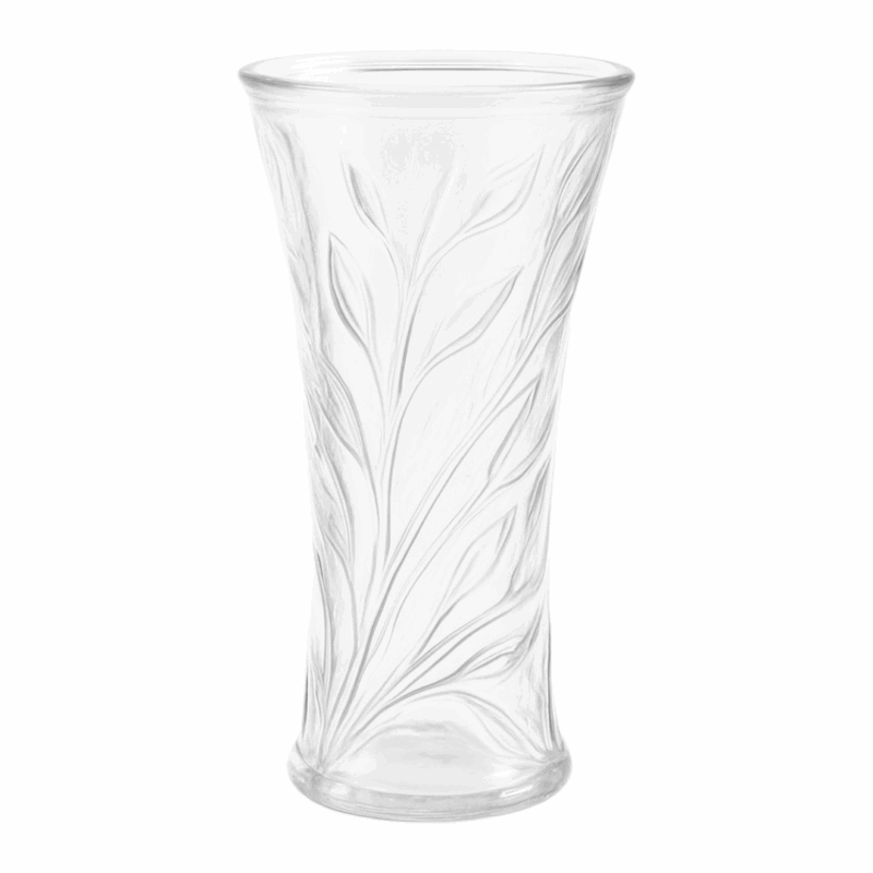 Florero en Cristal Transparente con Obras
