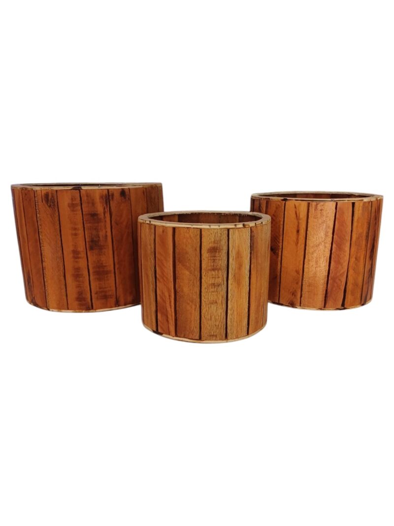 Caja Redonda en Madera Caoba