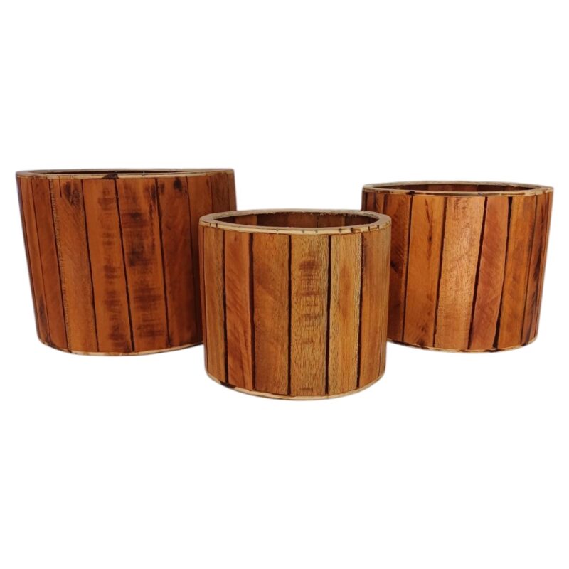 Caja Redonda en Madera Caoba