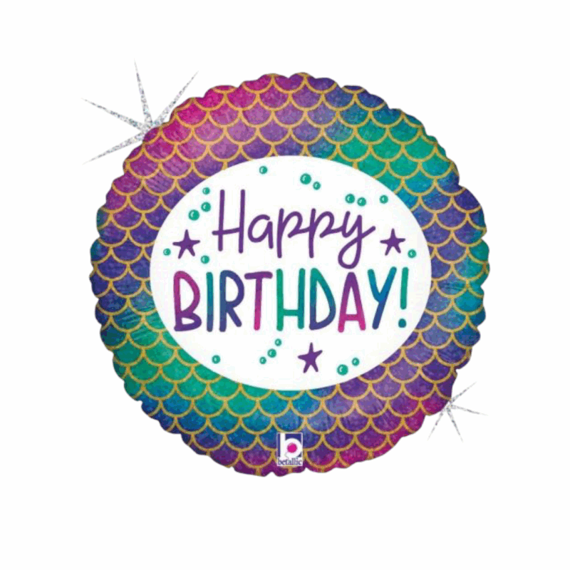 Holographic Ballon Happy Birthday Sirena #18