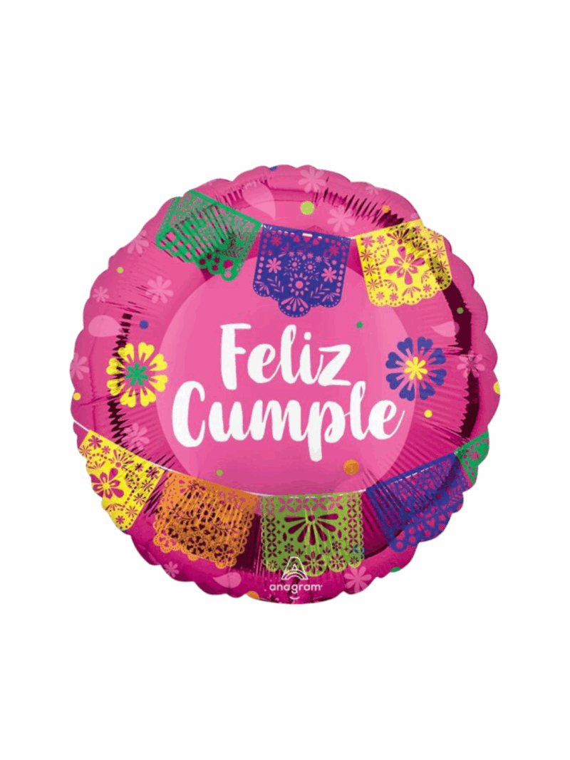 Globo Standard Feliz Cumple rosado #17
