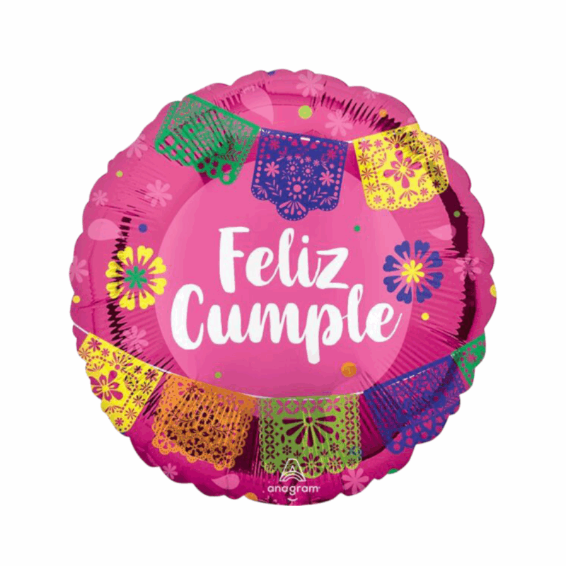 Globo Standard Feliz Cumple rosado #17