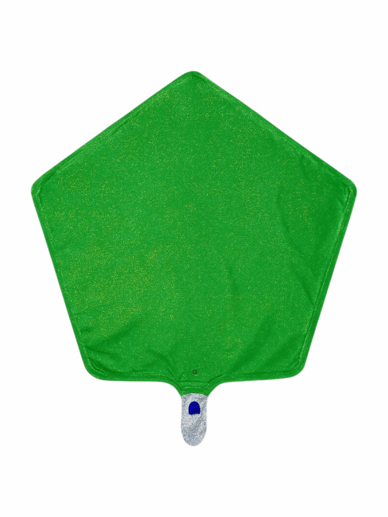 Globo Metálico Verde Forma Estrella con Escarcha
