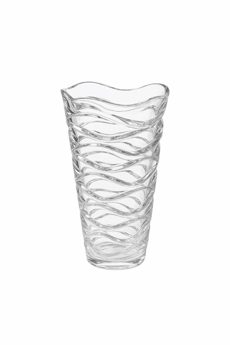 Florero de Cristal Forma Cono con Obras